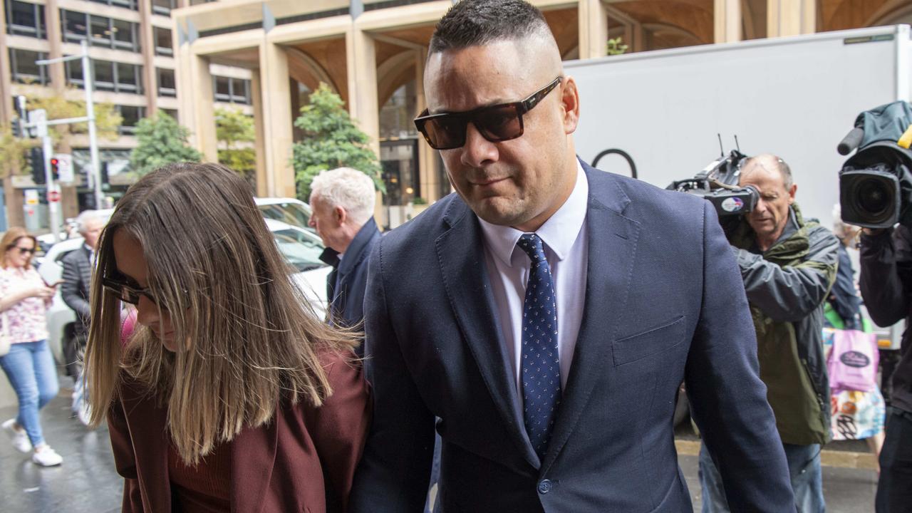 Jarryd Hayne, pictured with wife Amellia Bonnici, was found guilty of sexual assault last year. Picture: NCA NewsWire/Simon Bullard