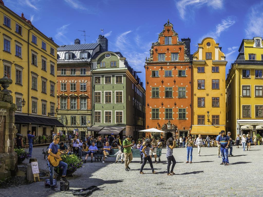 Crowds of tourists and locals in Stockholm’s historic Stortorget square. Picture: iStock