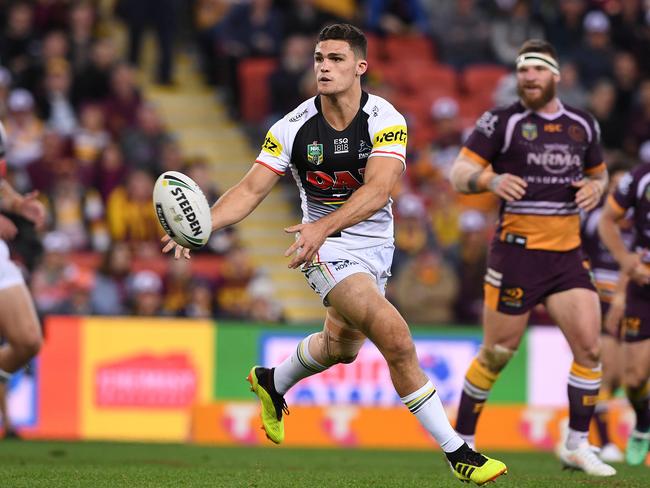 Nathan Cleary of the Panthers may be back to ‘keeper’ status if he continues in the goalkicking role.Picture: AAP Image