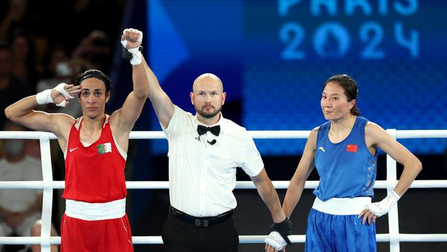 Imane Khelif defeated Liu Yang of Team China to win the gold medal. (Photo by Maja Hitij/Getty Images)
