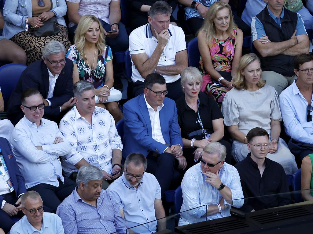 The Victorian premier was slammed by Melbourne talkback radio host Neil Mitchell, who called out Andrews and his wife Catherine for being guests of the Dubai-based carrier during the semi-final match between Novak Djokovic and Tommy Paul