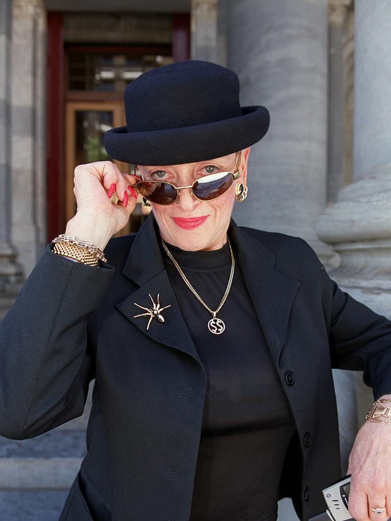 Stormy Summers standing outside Parliament House after joining Liberal Party in 1999.
