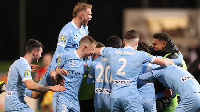 Melbourne City have a chance to win their maiden A-League title. (Photo by Mark Kolbe/Getty Images)