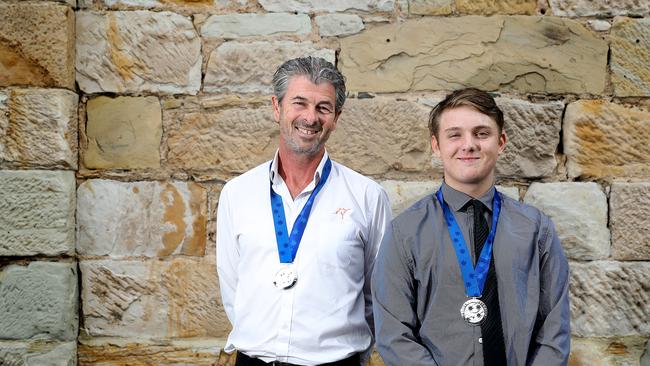 Tasmanian winners of Pride of Australia awards John Harris of Kelso, left, and Stephen Ward 13 of Rose Bay. Picture: SAM ROSEWARNE