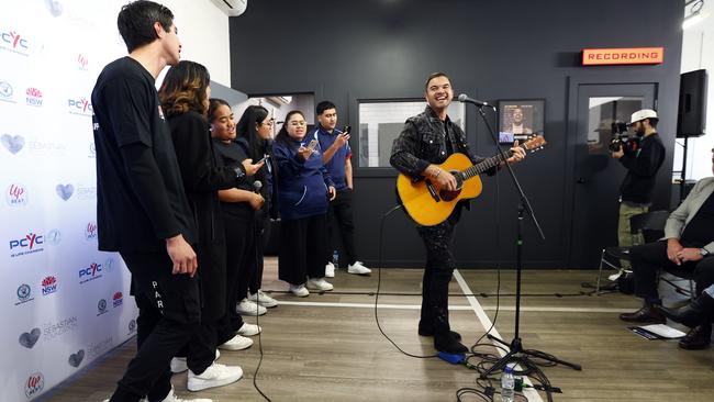 Attendees at the official opening were seen wiping away tears in their eyes as members of the youth group performed Bill Withers’ ‘Lean on Me’ alongside Sebastian. Picture: Richard Dobson