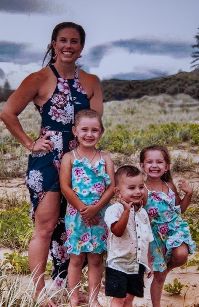 Hannah Clarke with her children in happier time.