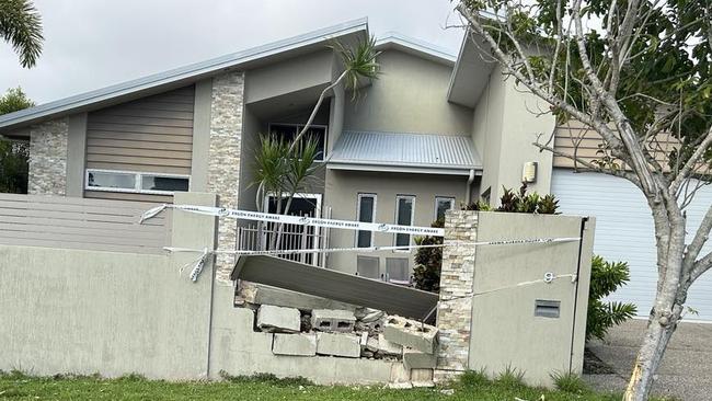 A car crashed into two homes in the Ocean Blue estate at Hervey Bay.