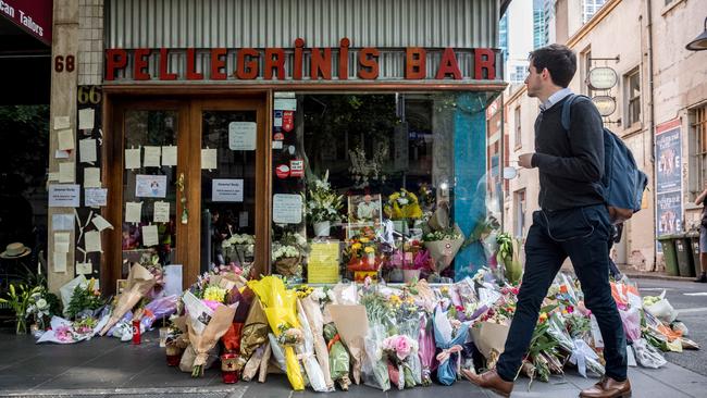 Pellegrini's remains closed after city icon Sisto Malaspina was killed in the Bourke St attack. Picture: Jake Nowakowski