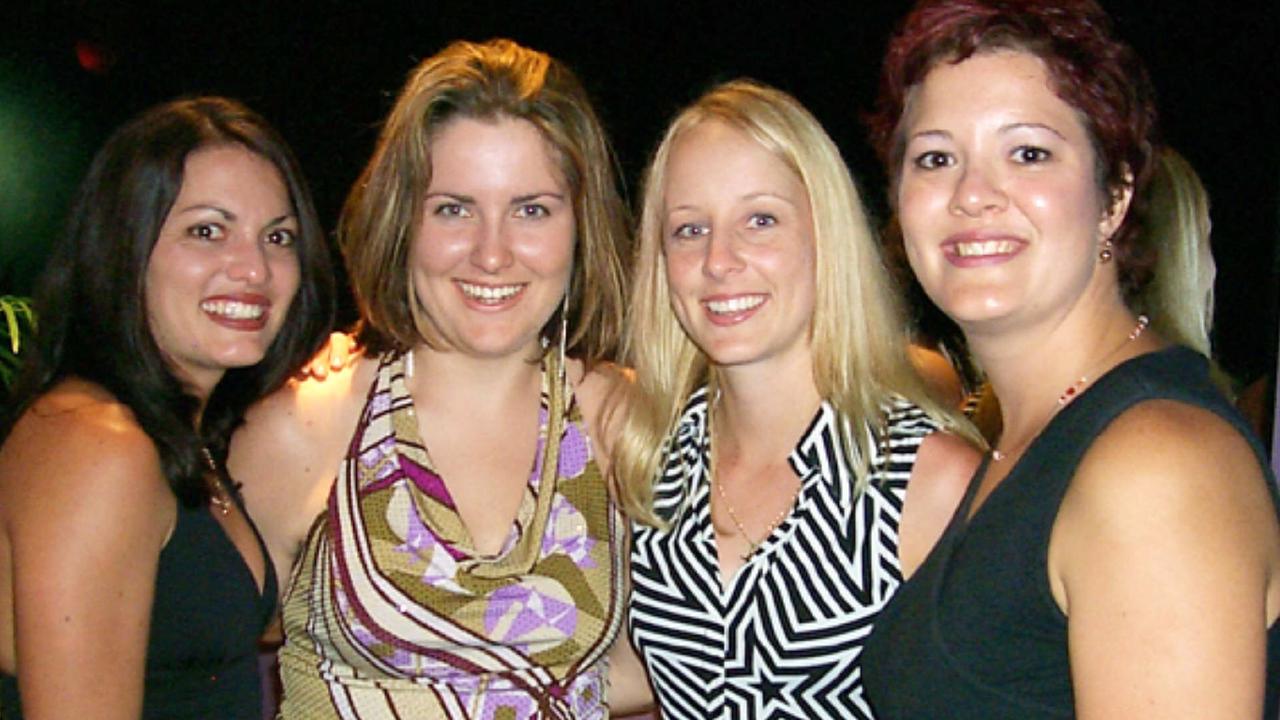 Leah Willis, Tiffany Dennis, Stacey Mitchell and Samantha Todd at Vibe Nightclub, Mackay, 2001.