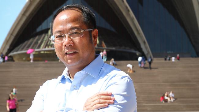 Huang Xiangmo pictured at the Sydney Opera House. Picture Renee Nowytarger