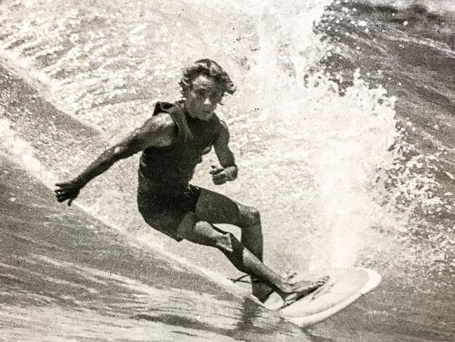 Nick Carroll’s brother Tom, as a grom in 1977. The brothers grew up in Newport and surfed as often as they could.