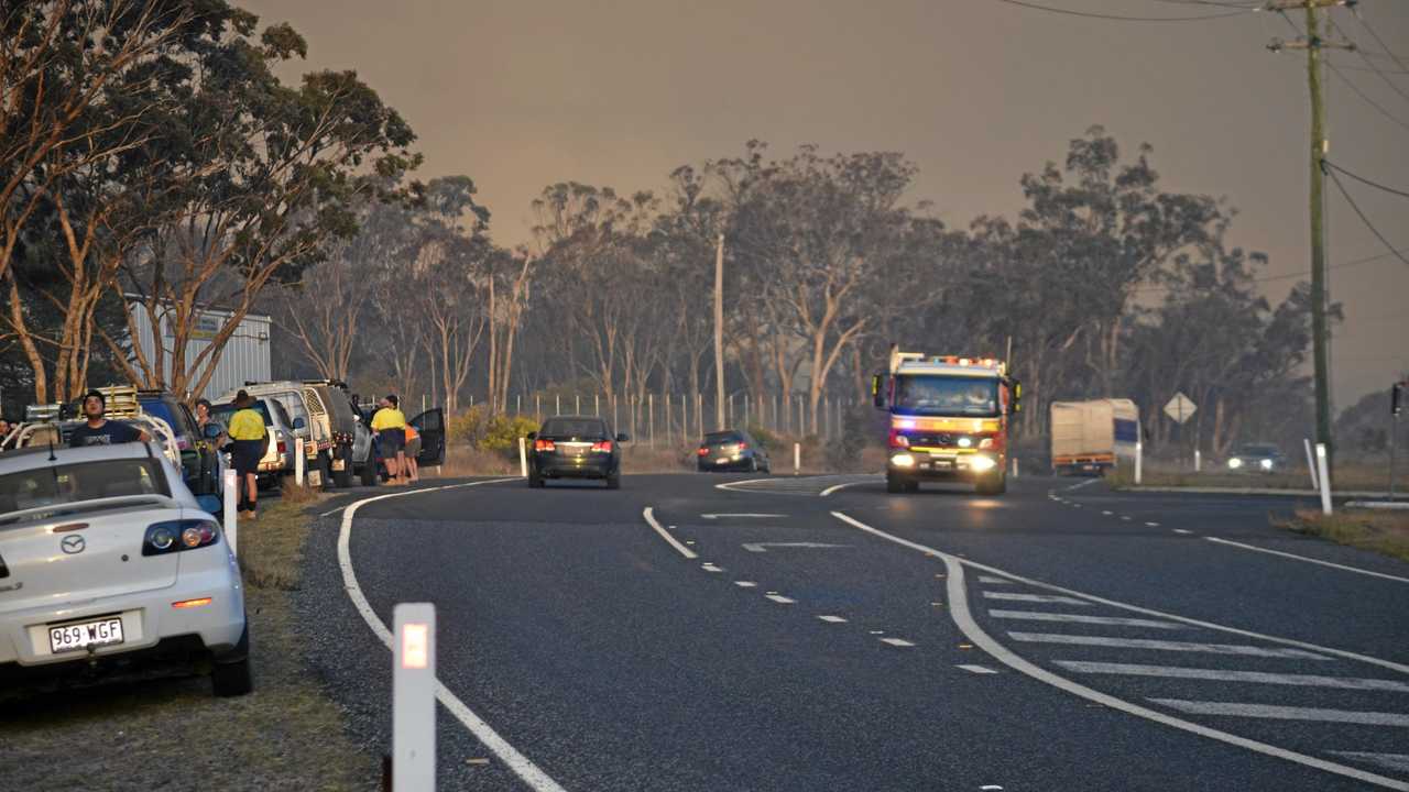 Residents in the Amiens area are being urged to leave as fireys and planes work to control a blaze. Picture: Matthew Purcell