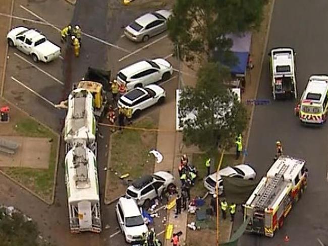 Footage shows moment truck ploughed into rest stop