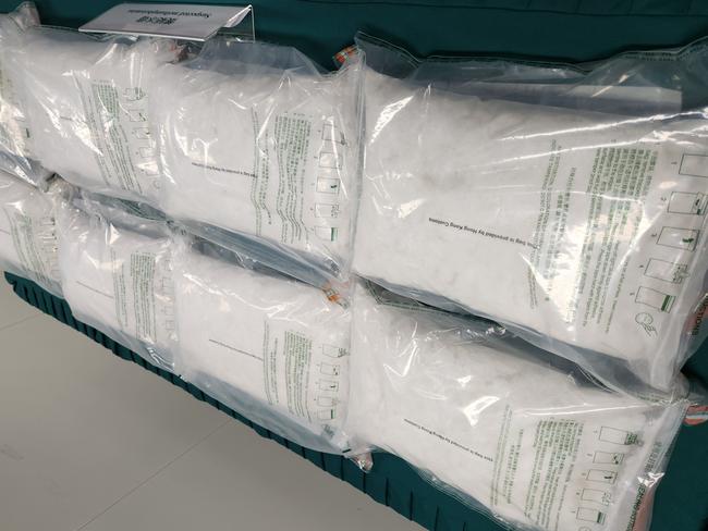 The 45kg of methamphetamine destined for Australia and seized by Hong Kong Customs and Excise officers.