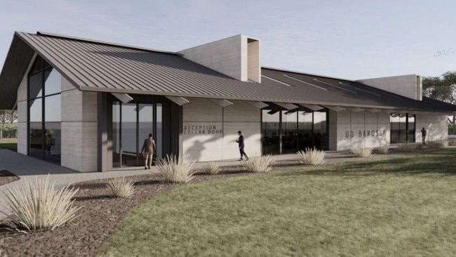 Artist visualisations of the cellar door/function centre at UD Barossa. Picture: Lens Architecture