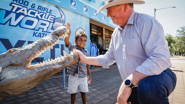 Barnaby Joyce with Roderick in Katherine on Monday. Picture: Deputy Prime Minister’s Office 2022