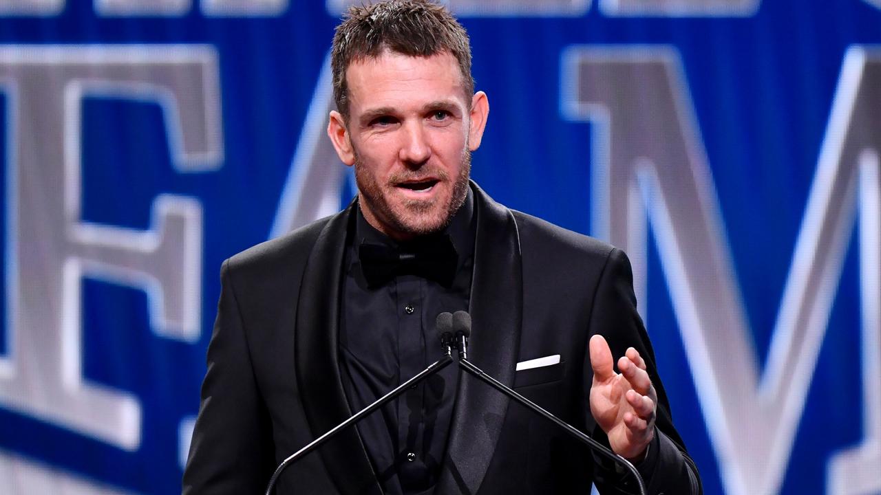 Dane Swan stole the show at the AFL Hall of Fame. (Photo by Josh Chadwick/AFL Photos/via Getty Images)