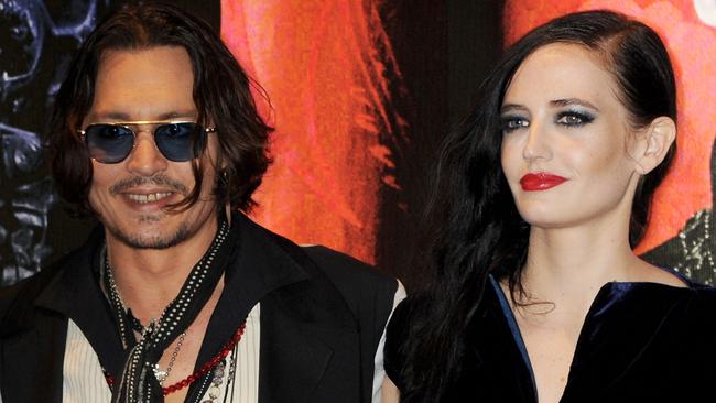 Depp and his co-star Eva Green in the United Kingdom in 2012. Green praised the actor’s “good name and wonderful heart”. Picture: Dave M. Benett/Getty Images