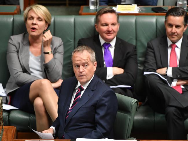 Leader of the Opposition Bill Shorten during Question Time in the House of Representatives at Parliament House in Canberra, Tuesday, November 27, 2018. (AAP Image/Mick Tsikas) NO ARCHIVING