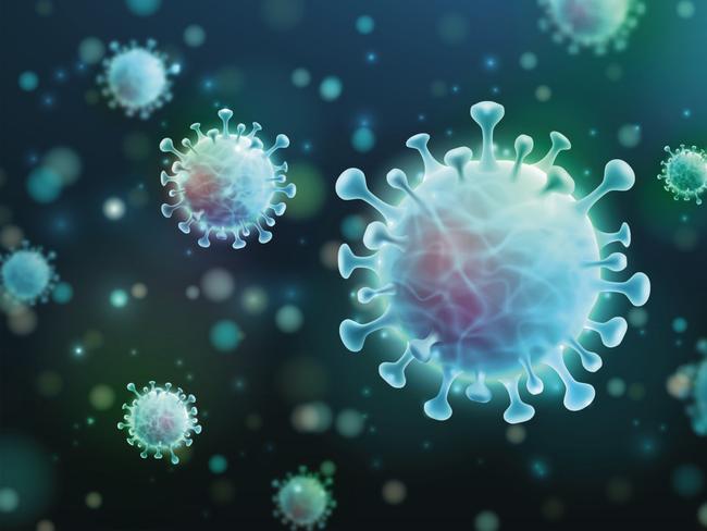 Vector of Coronavirus 2019-nCoV and Virus background with disease cells. COVID-19 Corona virus outbreaking and Pandemic medical health risk concept. Vector illustration eps 10