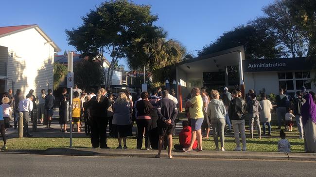 Parents and police outside Labrador State School.