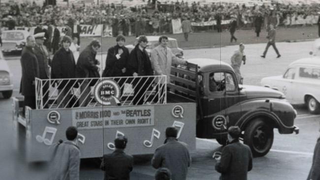 The Beatles at Essendon Airport in 1964.