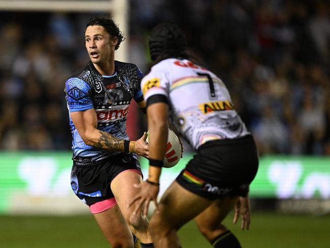 Nicho Hynes failed to return in the second half, succumbing to a hamstring injury after passing a HIA. Picture: NRL Imagery