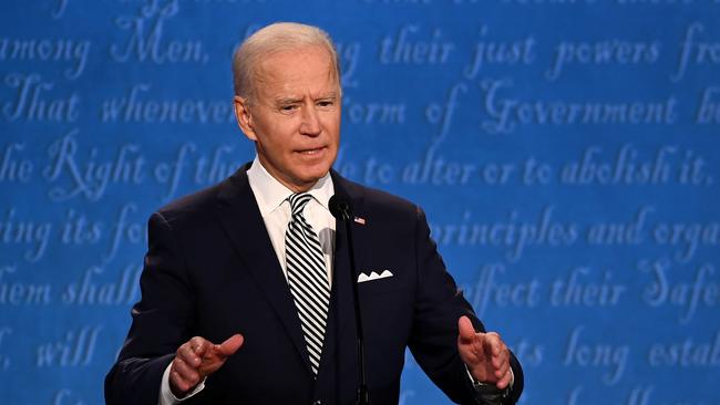 Joe Biden speaks during the first presidential debate. Picture AFP.