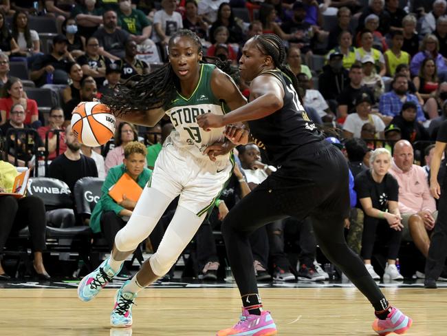 Ezi Magbegor #13 will finish her commitments with the Seattle Storm before coming to Australia for the World Cup. Picture: Ethan Miller/Getty Images