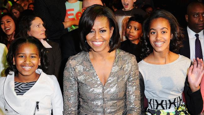 Michelle Obama worried about how White House culture might influence daughters Sasha and Malia. Picture: Kevork Djansezian/Getty Images