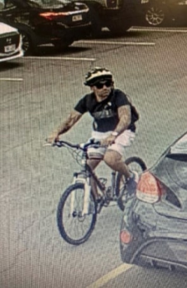 CCTV footage shows Ready riding off with a stolen bike.