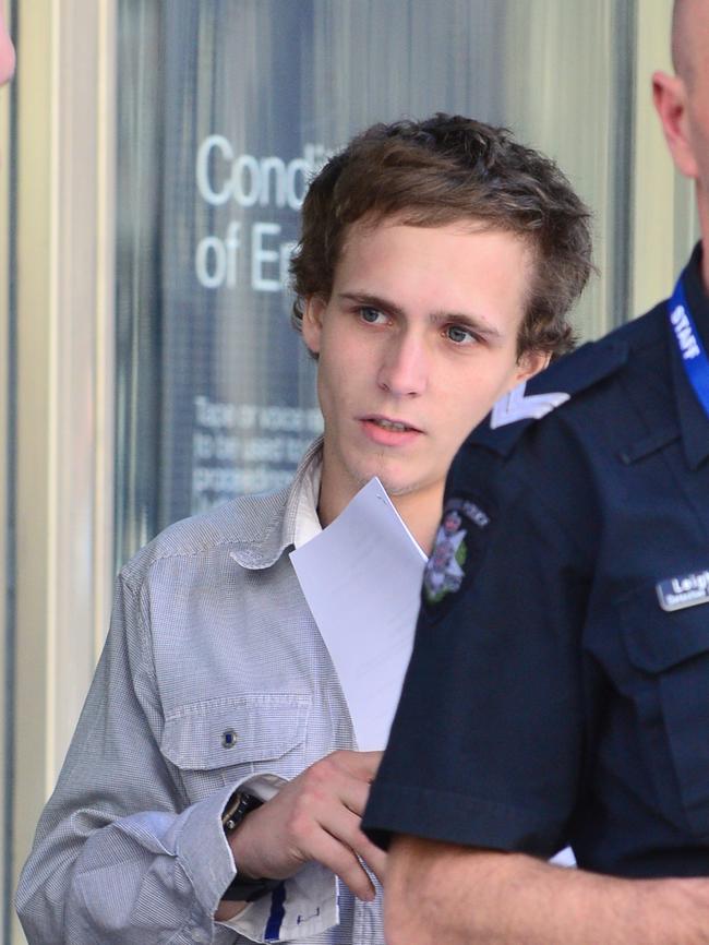 Caleb Jakobsson leaving the Melbourne County Court. Picture: Eugene Hyland