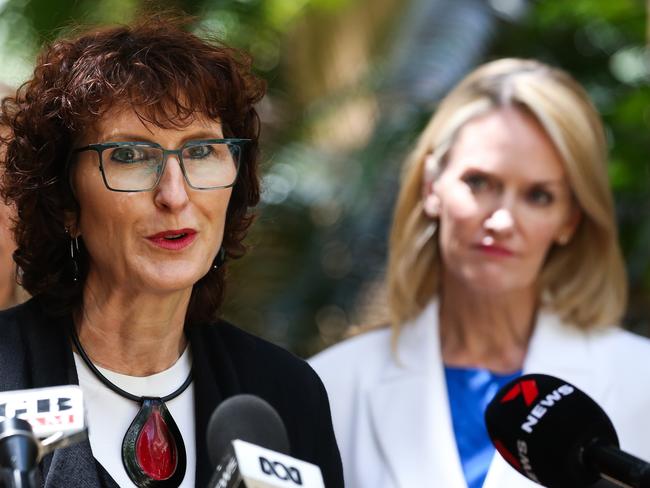 SYDNEY, AUSTRALIA - Newswire Photos -November 16, 2022 - Head of Relationships Australia; Elisabeth Shaw  Minister for Women Bronnie Taylor and Minister for Womenâs Safety and the Prevention of Domestic Violence Natalie Ward address the media in a press conference at Sydney Parliament House on the stateâs landmark coercive control reforms which have just passed Parliament. Picture: NCA Newswire / Gaye Gerard