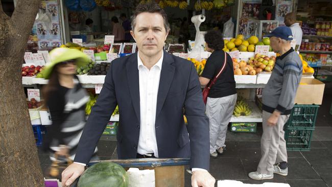 Blaxland MP Jason Clare in his electorate.