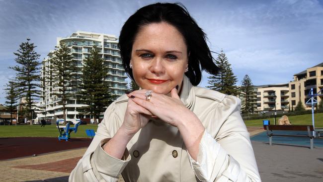 Cathy Jayne pictured at Glenelg before the launch of her book, titled ‘Riches to Rags’.