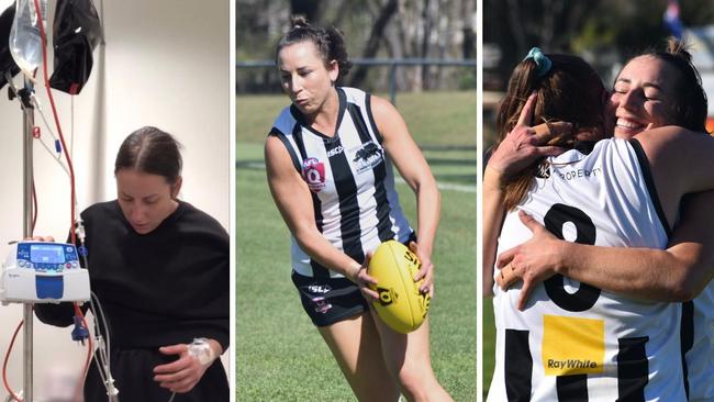 Hayley Richmond overcame a battle with cancer last year to win the AFL Capricornia women's premiership with the Rockhampton Panthers in 2024.