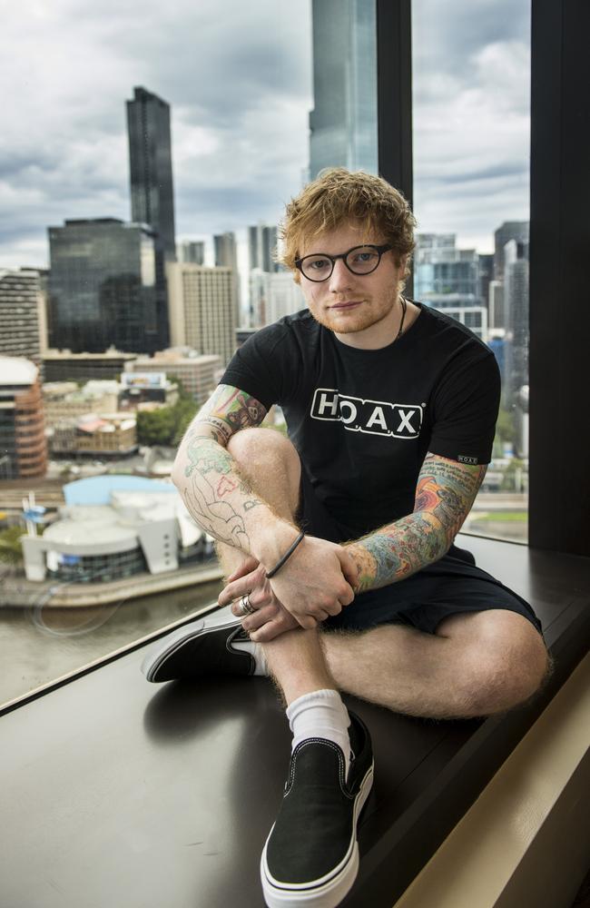 Ed Sheeran is in Melbourne and will promote his new album heavily with two invite-only shows. Picture: Eugene Hyland