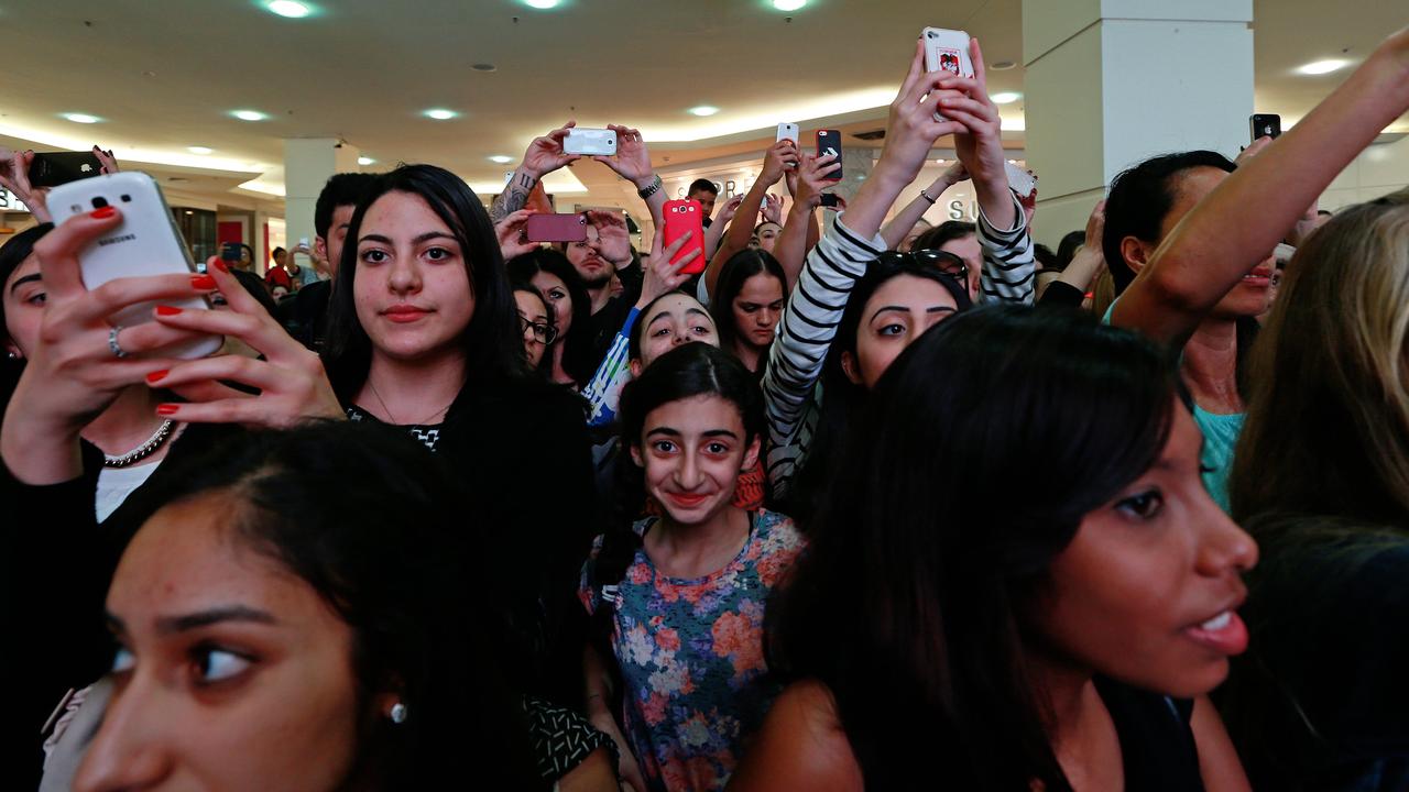 It’s not every day Kim Kardashian visits Westfield so fans were keen to capture the experience. Picture: Sam Ruttyn