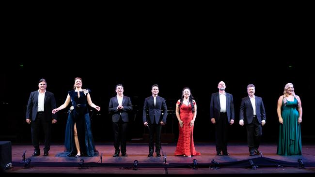 Queensland’s greatest opera stars prepare to take a bow after a stellar performance in Opera Queensland’s Encore in the Concert Hall at QPAC. Photo by Jade Ferguson