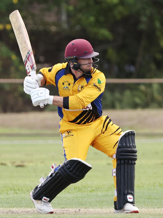 Angus Warnock bats for Norths in the Cricket Far North first grade match between Norths and Rovers, held at Griffiths Park, Manunda. Picture: Brendan Radke