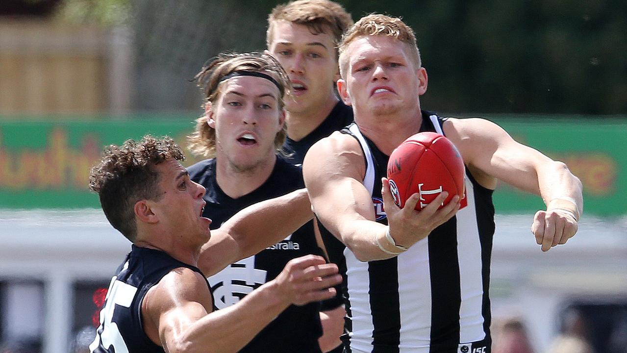 Adam Treloar was impressive against the Blues. Picture: Michael Klein