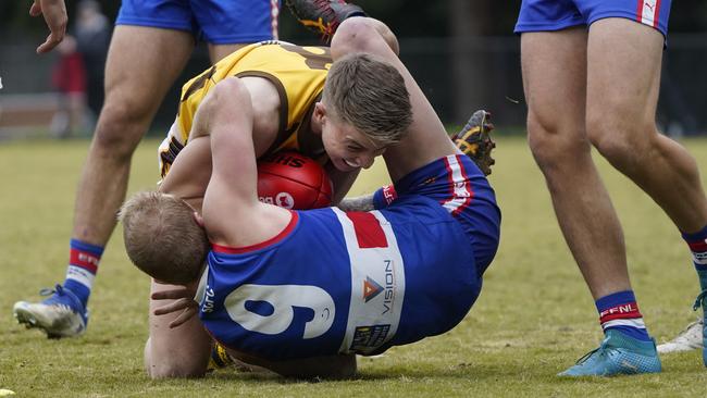 EFL Premier Division football 2022: South Croydon v Rowville at Cheong Park. Tyler Edwards (Rowville). Picture: Valeriu Campan