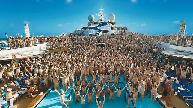 Uninhibited Americans have set sail from Miami on board an 11-day nude cruise. Picture: Bare Necessities Tour and Travel