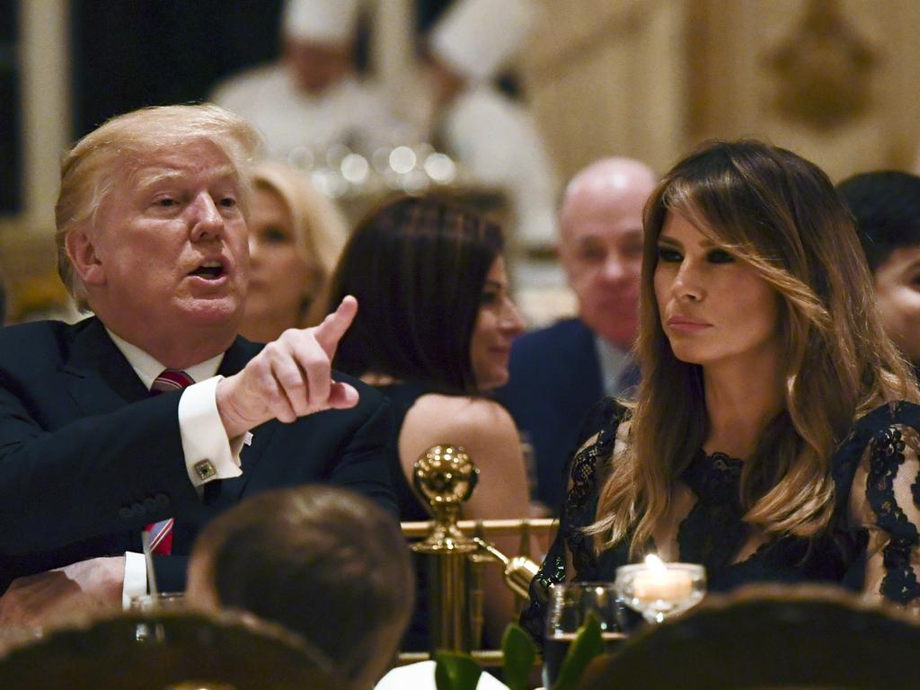 President Donald Trump and first lady Melania Trump celebrating Thanksgiving earlier this week at their home in Palm Beach. Picture: Susan Walsh)