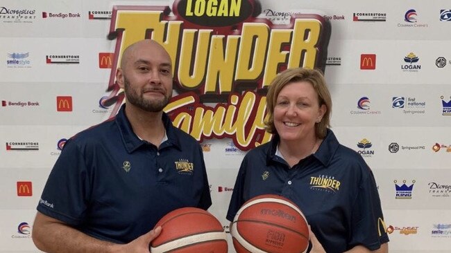 Joseph Noble from Logan Basketball (right) has been voted Logan’s best sports coach. Photo: contributed.