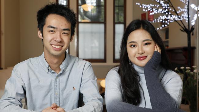 University of Sydney law students Clement Decheng Sun and Abbey Shi. Picture: Chris Pavlich