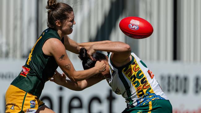 St Mary's took on PINT in the 2024-25 NTFL women's semi-final. Picture: Pema Tamang Pakhrin