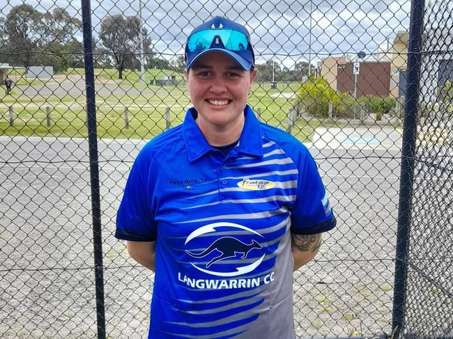 Kylie Walters made Langwarrin's first-ever century in women's cricket.