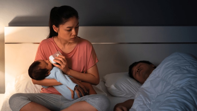 My husband’s ‘pathetic’ excuse for not doing night feeds