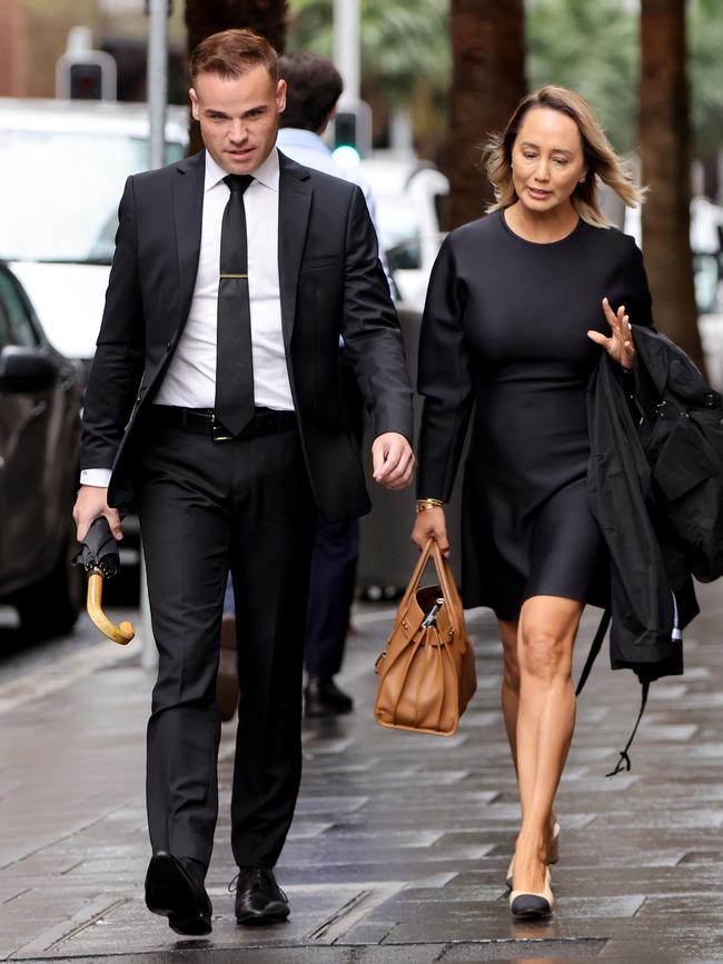 Taylor Auerbach pictured with his lawyer Rebekah Giles as they arrive at Federal Court. Picture: NCA NewsWire / Damian Shaw